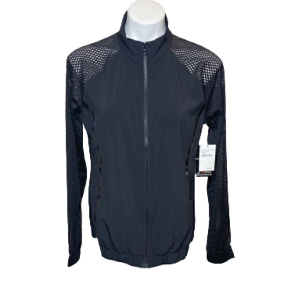 Zella NWT black lightweight full zip jacket with mesh sleeves size M